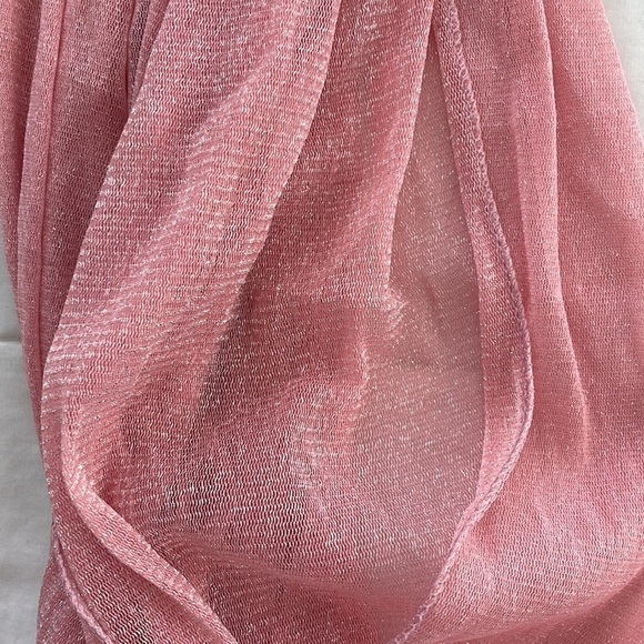 Women’s Pink Infinity Scarf with Silvery Shimmer - Picture 3 of 3